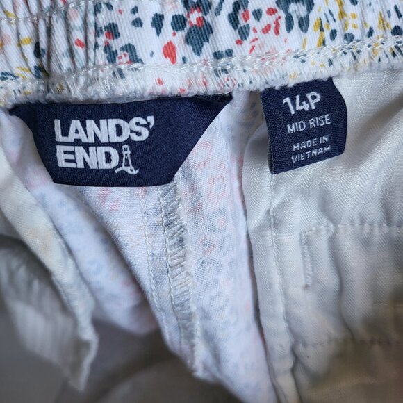 Lands End Pull On Shorts Womens Lot Of 3 Floral Black 14P Cotton Mid Rise - Picture 14 of 14